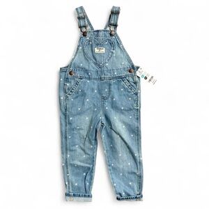 OshKosh B'gosh Light Blue Heart Print Overalls